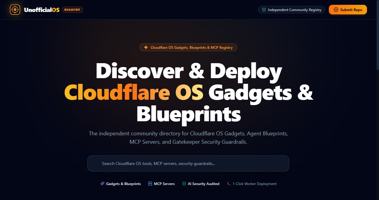 UnofficialOS: Cloudflare OS Directory — 官网预览图